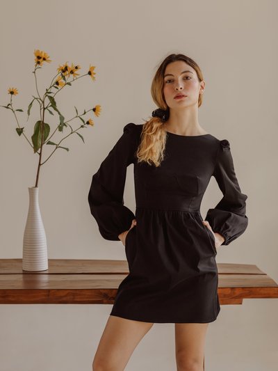 Onīrik Sadie Bateau Neck Mini Dress with Corset Seam Details product