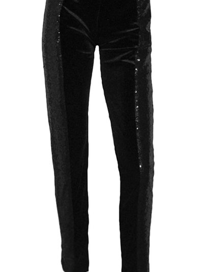 Ooh la la Fully Lined Sequin Pant With Velvet Straight Leg Pencil Leg Or Cuff product