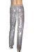 Fully Lined Sequin Pant With Velvet Straight Leg Pencil Leg Or Cuff - Black Pencil Leg
