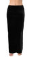USA Made Ooh la la Special Occasion Stretch Velvet Long Maxi Skirt with Flared Back - Black
