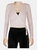 USA Made Ooh La La Women's Dance Inspired Long Sleeve Wrap Tie Fitted Shrug Sweater - Lt Blush