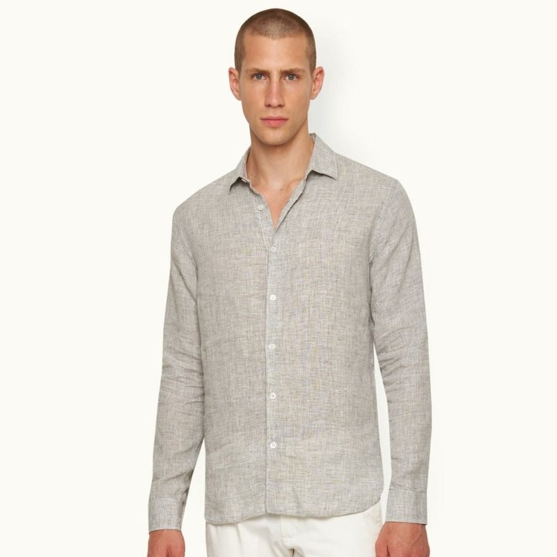 Orlebar Brown Giles Linen Cls Ii Shirt In White