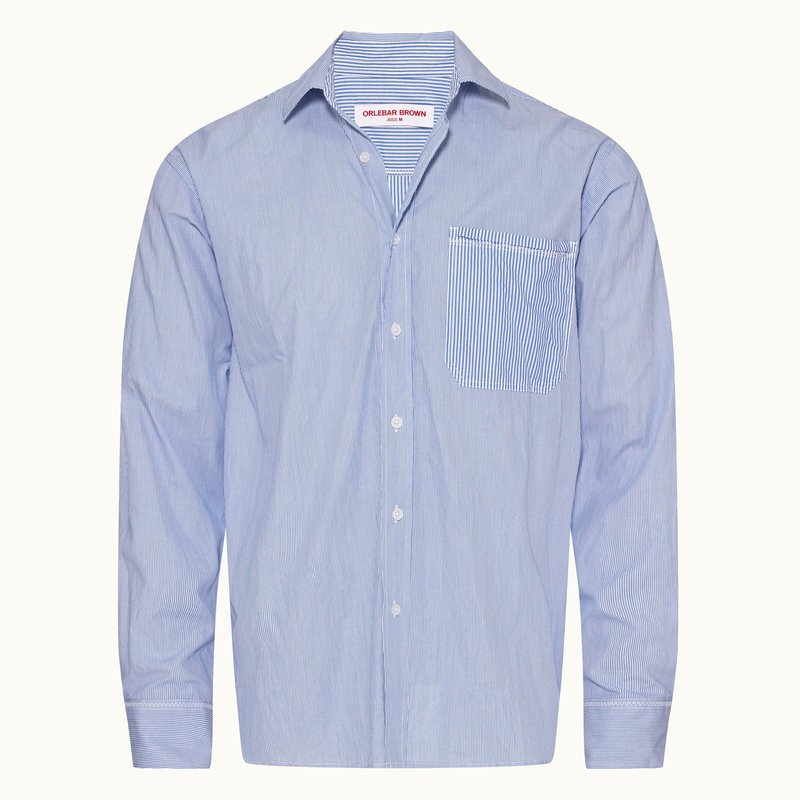 Orlebar Brown Grasmoor Stripe Shirt In Blue