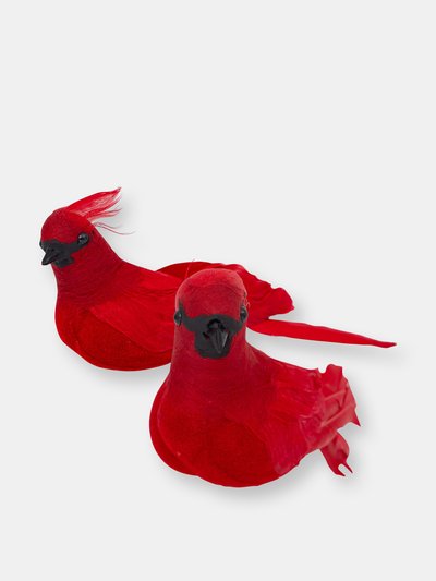 Ornativity Red Cardinal Bird Clips - Christmas Holiday Red Birds Cardinal Tree Ornaments with Clips for Attachment - Pack of 2 product