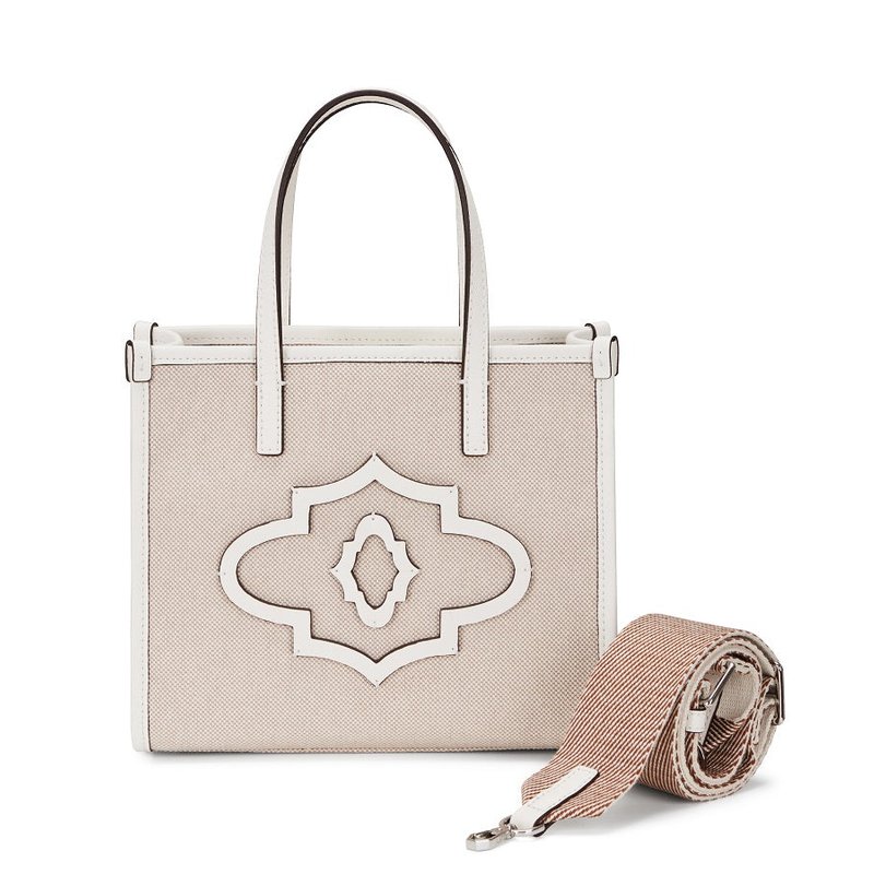 Oryany New Moroccan Canvas Small Tote Bag In White