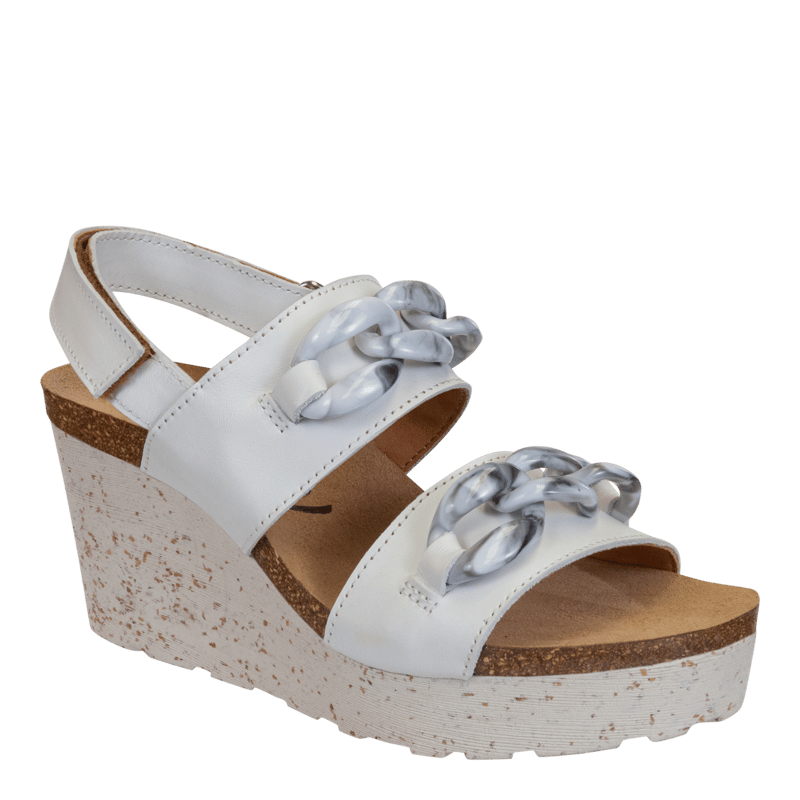 Shop Otbt Fair Isle Wedge Sandals In White