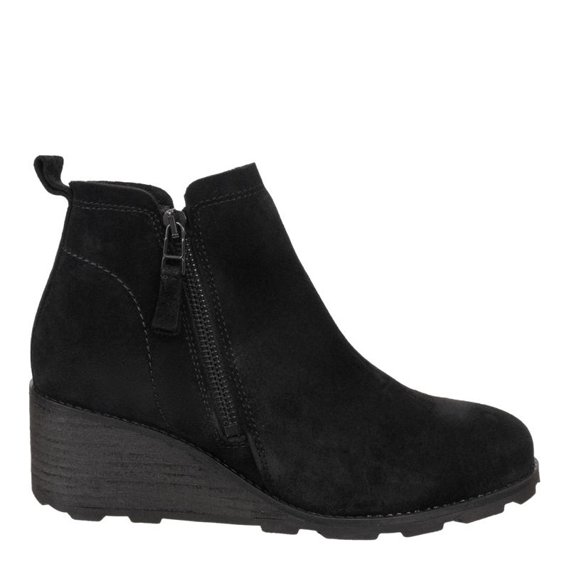 Otbt Story Wedge Ankle Boots In Black