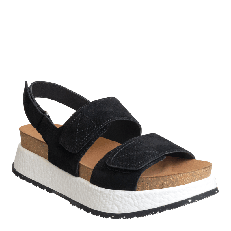 Shop Otbt Wandering Platform Sandals In Black