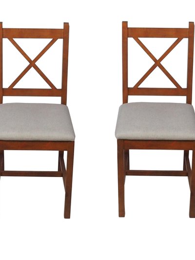 Ouuuhlala Ema Rubber Wood Fabric Dining Chair With Espresso Leg (Set of 2) product