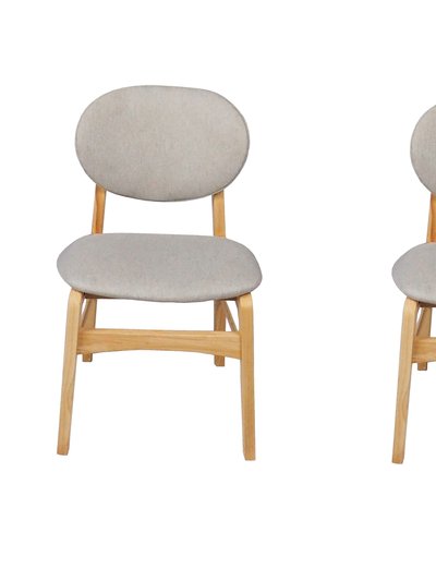 Ouuuhlala Lily Grey Rubber Wood Fabric Dining Chair With Brown Leg Set of 2 product