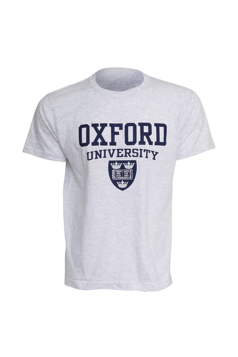 Mens Oxford University Print Short Sleeve T-Shirt (Ash) - Ash