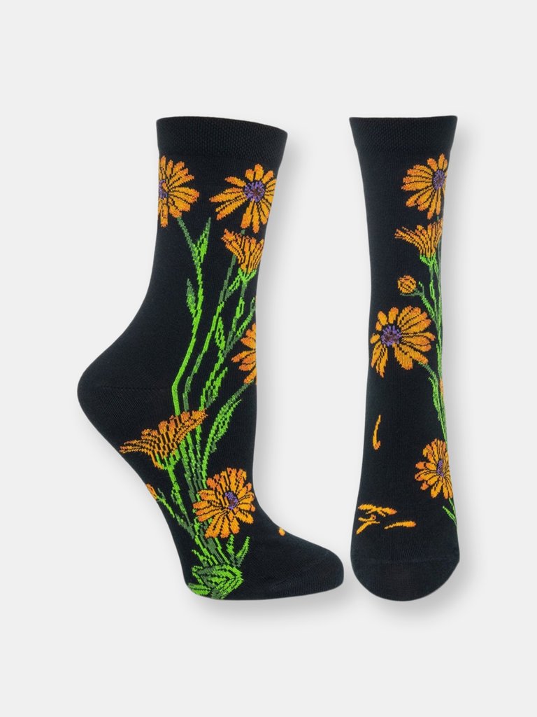 Apothecary Florals - Marigold Sock - Black