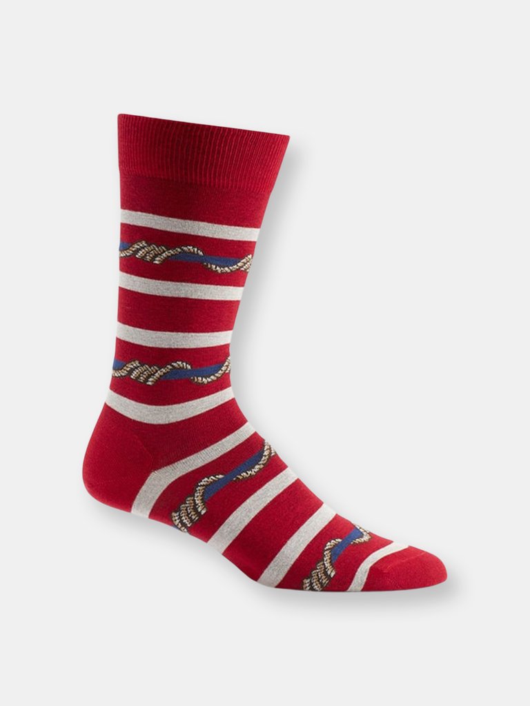 Wrap Around Stripes Sock - Red