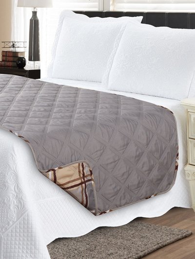 P&A Bed Runner Protector Full/Queen - Plaid Beige Gray product