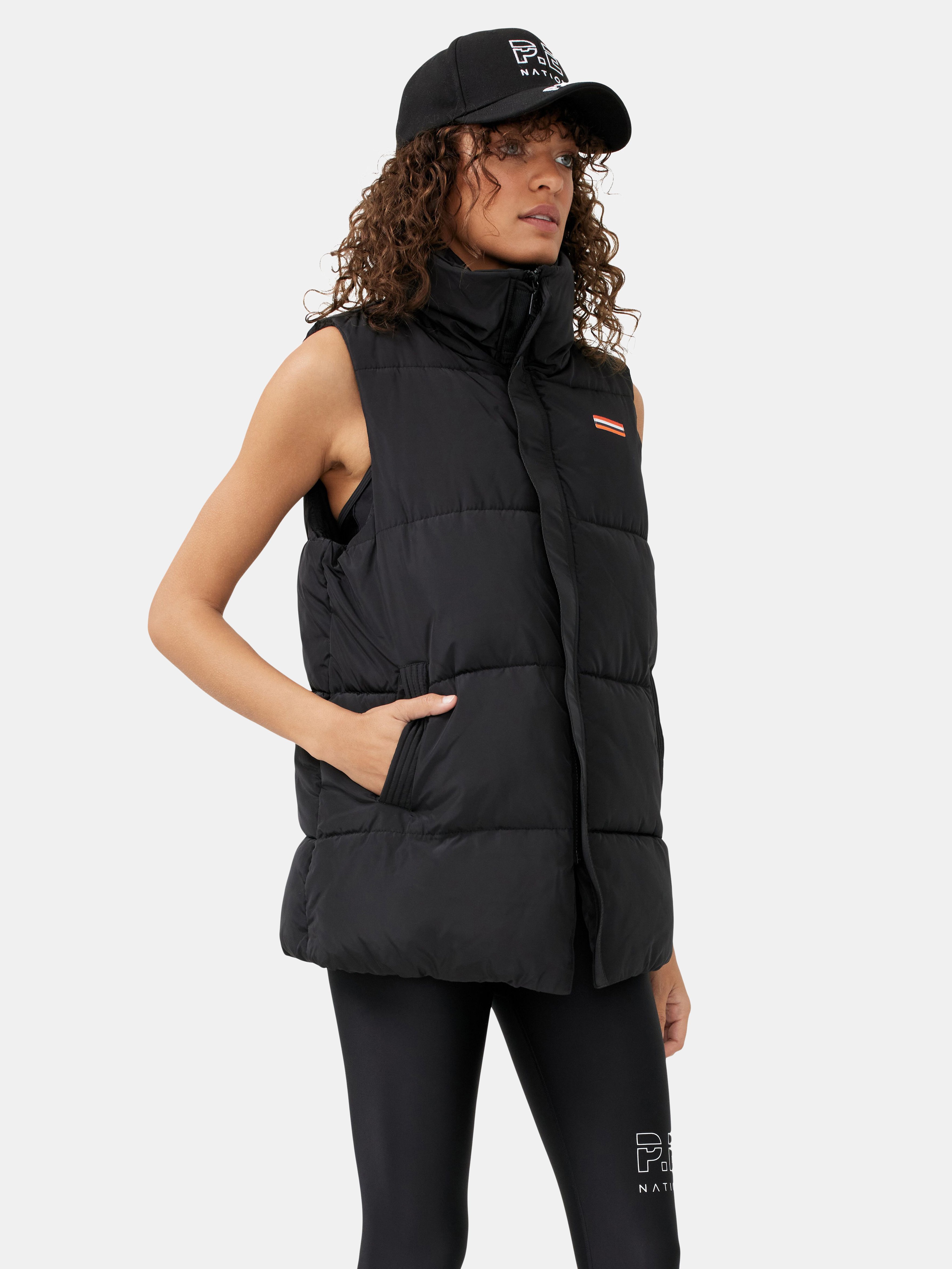 P.e Nation Stadium Puffer Vest In Black | ModeSens