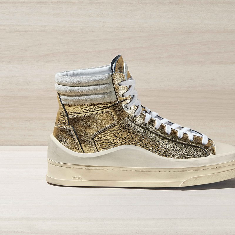 P448 Women's Rail Lace-up High-top Sneakers In Gold