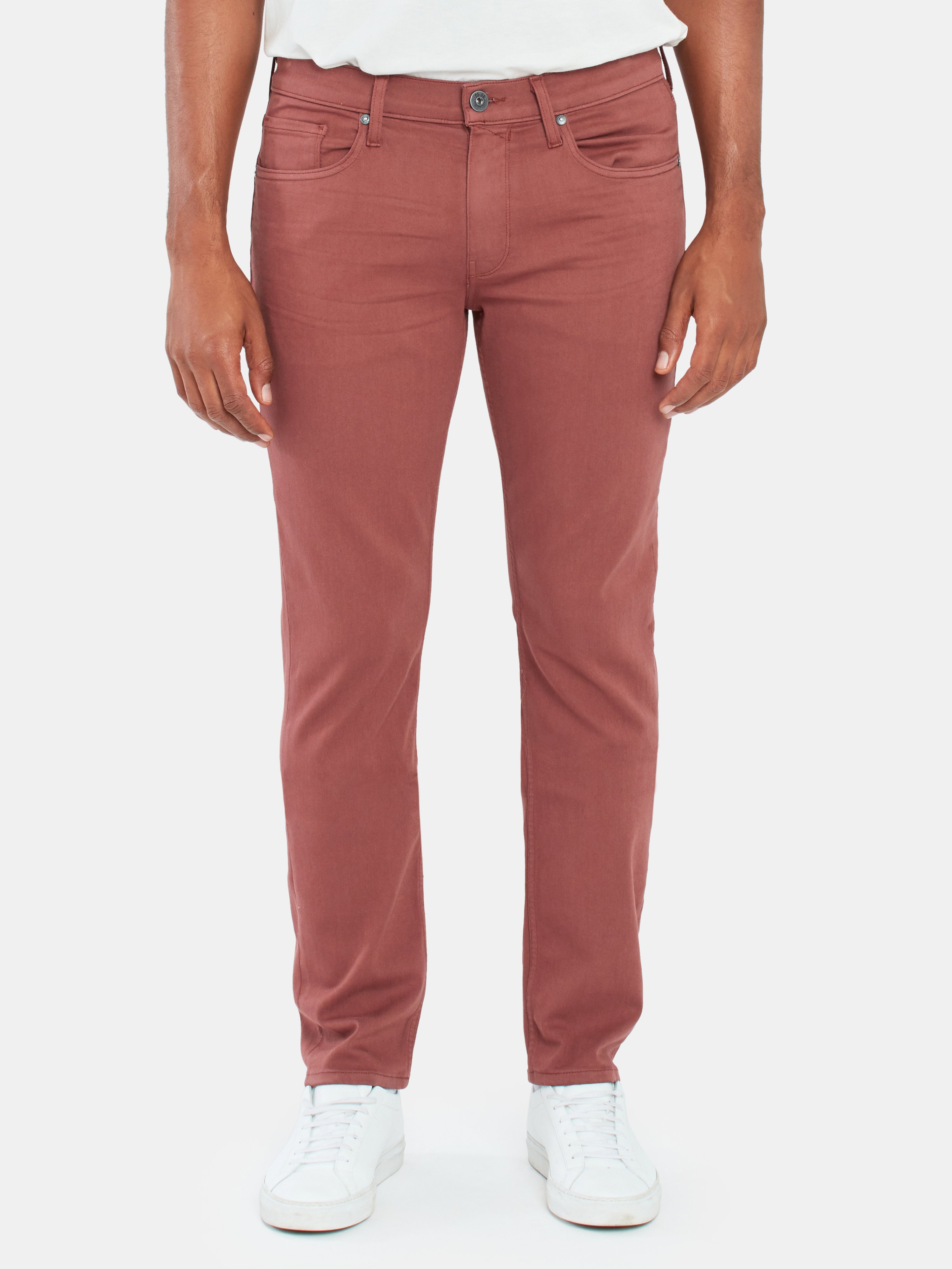 Paige Federal Slim Straight Jeans In Dusted Rose