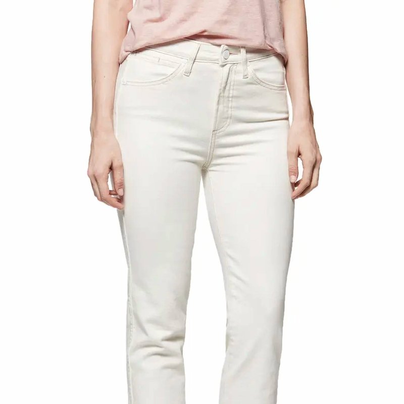 Shop Paige Hoxton Straight Ankle Jean With Fray Hem In White