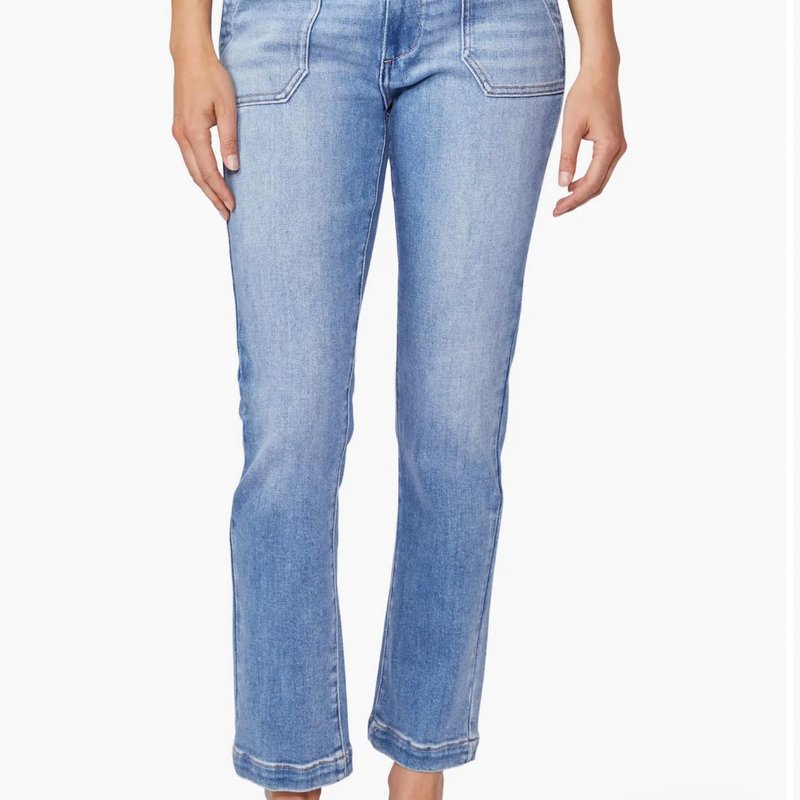Shop Paige Mayslie Ankle Straight Leg Jeans In Blue