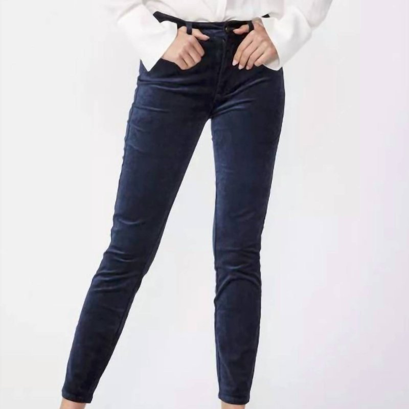 Shop Paige Women's Hoxton Ankle Velvet Jeans In Blue