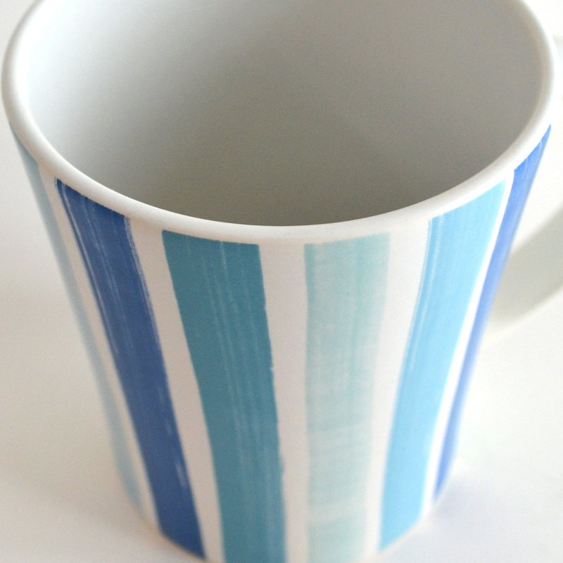 Shop Paint&petals Brushstroke Stripe Ceramic Mug In Blue