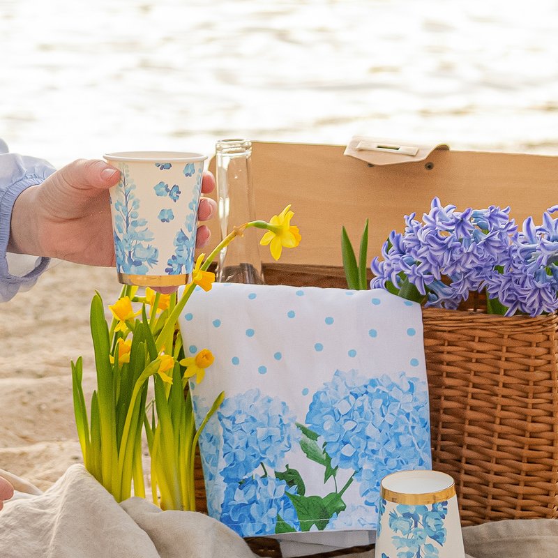 Paint&petals Pacific Blue Paper Cups