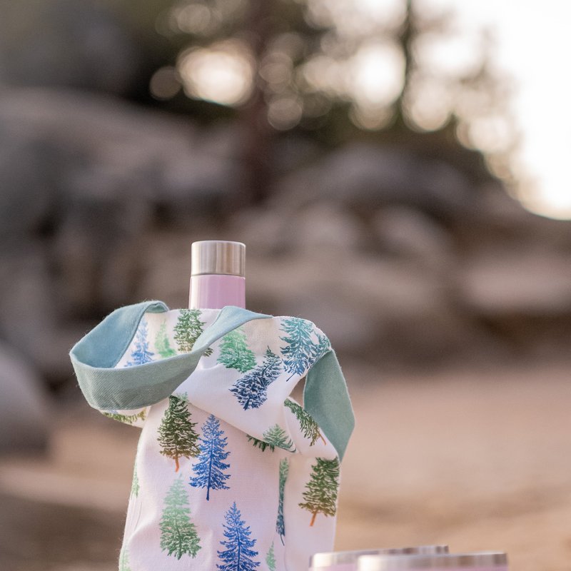 Paint&petals Tahoe Pine Fabric Wine Bag In White