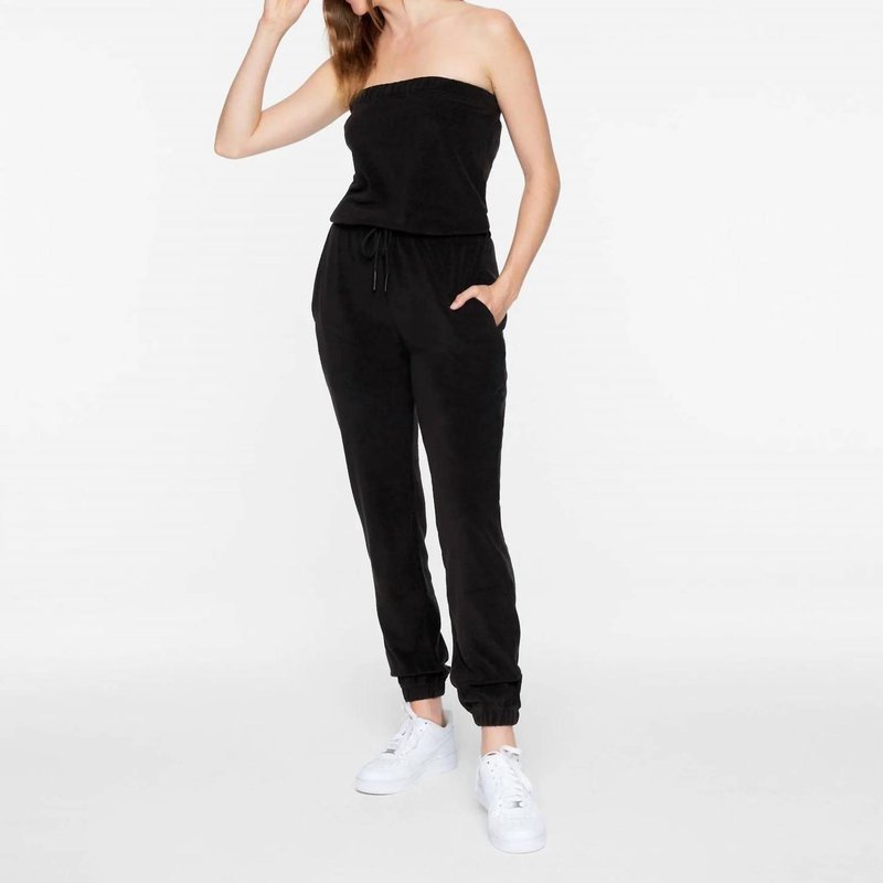 Shop Pam & Gela Terry Cloth Tube Jumpsuit In Black
