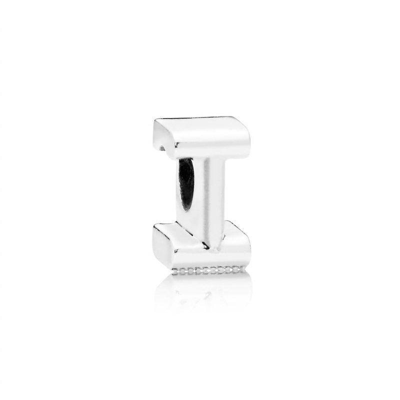 Pandora Letter I Silver Charm In Silver In White