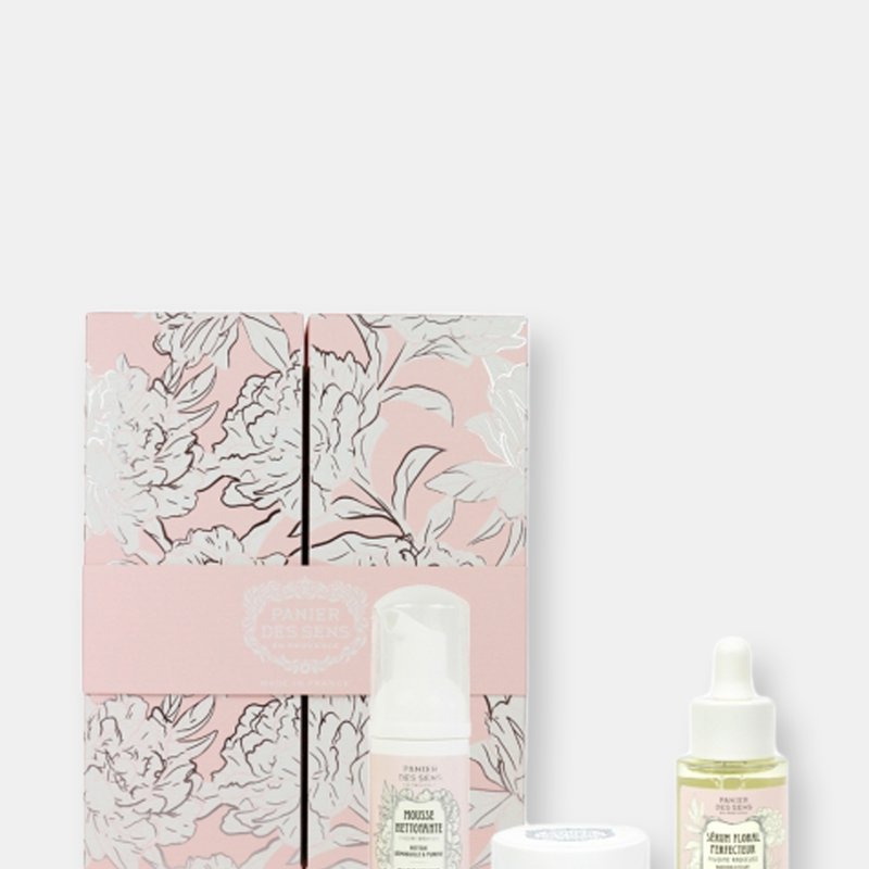 Panier Des Sens Peony Face Care Gift Set (serum, Ultra-rich Face Cream, Cleansing Foam)