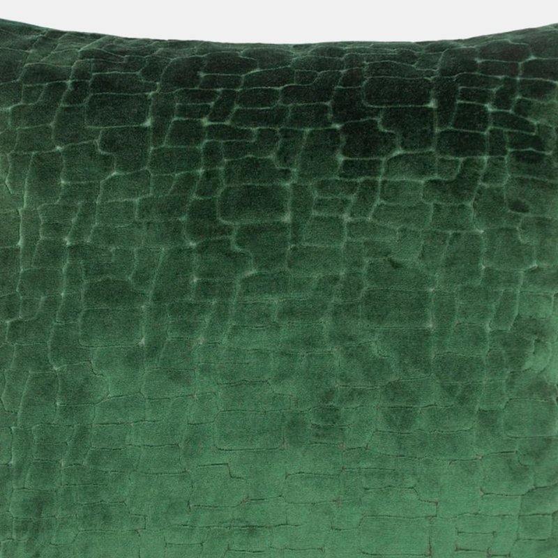 Paoletti Bloomsbury Velvet Throw Pillow Cover In Green