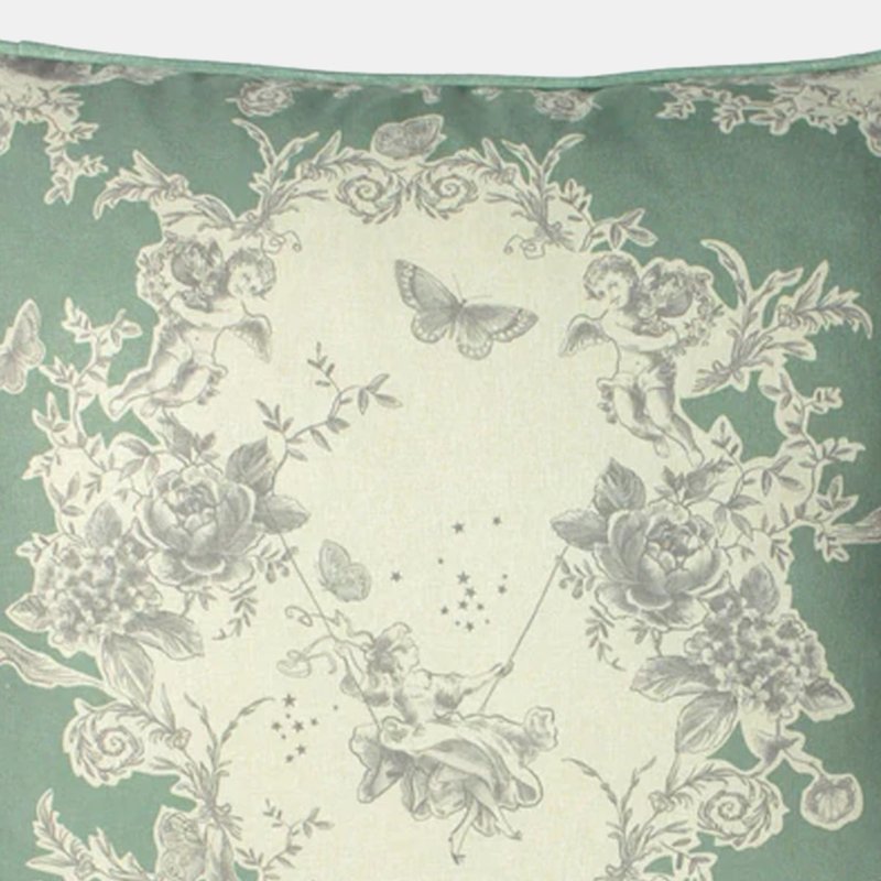 Paoletti Burford Floral Throw Pillow Cover, One Size In Green