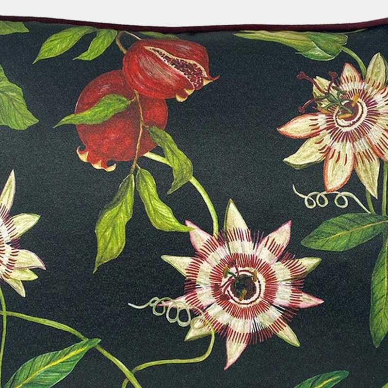 Paoletti Figaro Floral Throw Pillow Cover In Green
