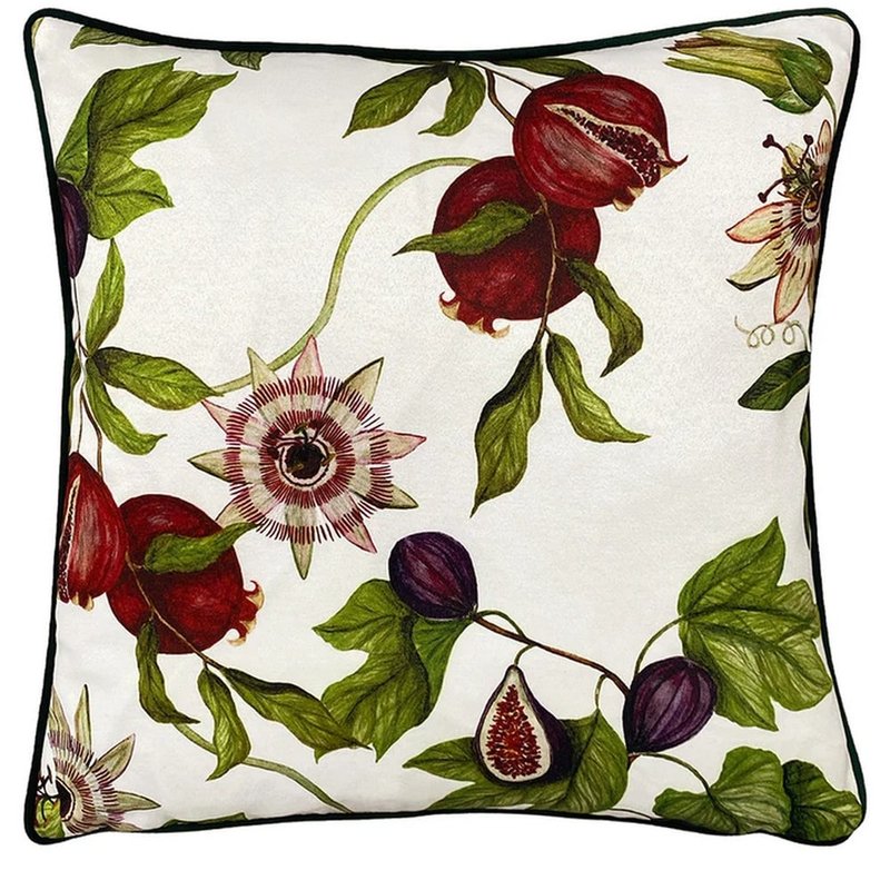 Paoletti Figaro Floral Throw Pillow Cover In White