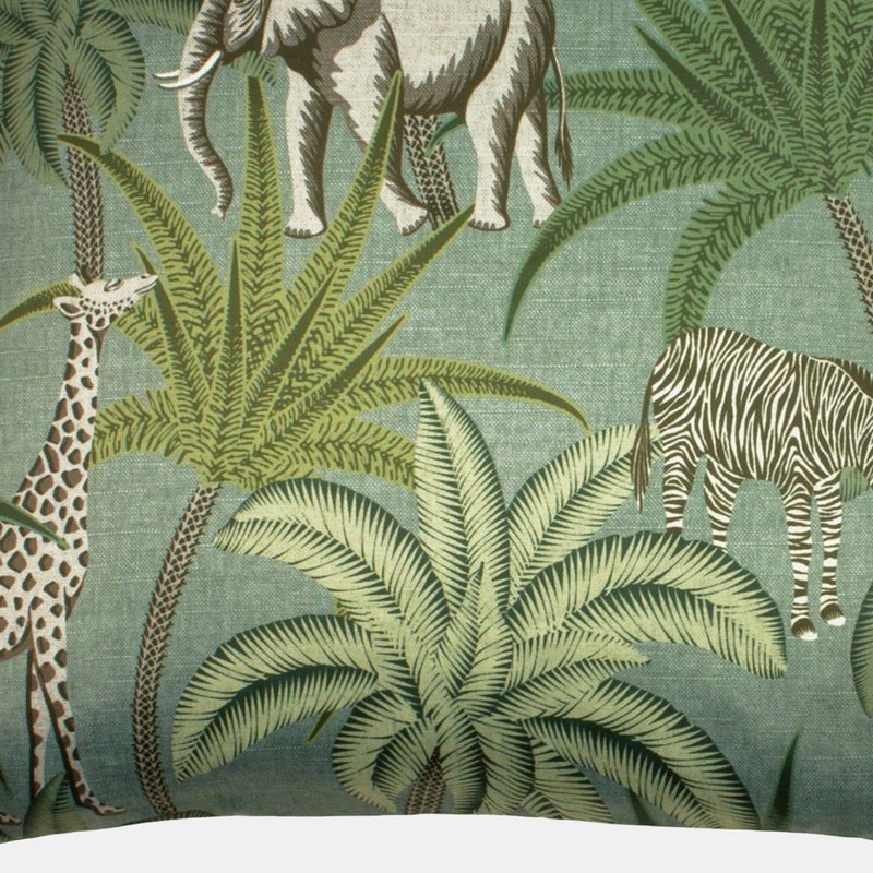 Paoletti Jungle Parade Throw Pillow Cover In Green