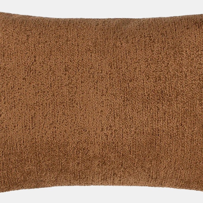 Paoletti Nellim Boucle Textured Throw Pillow Cover In Caramel In Brown