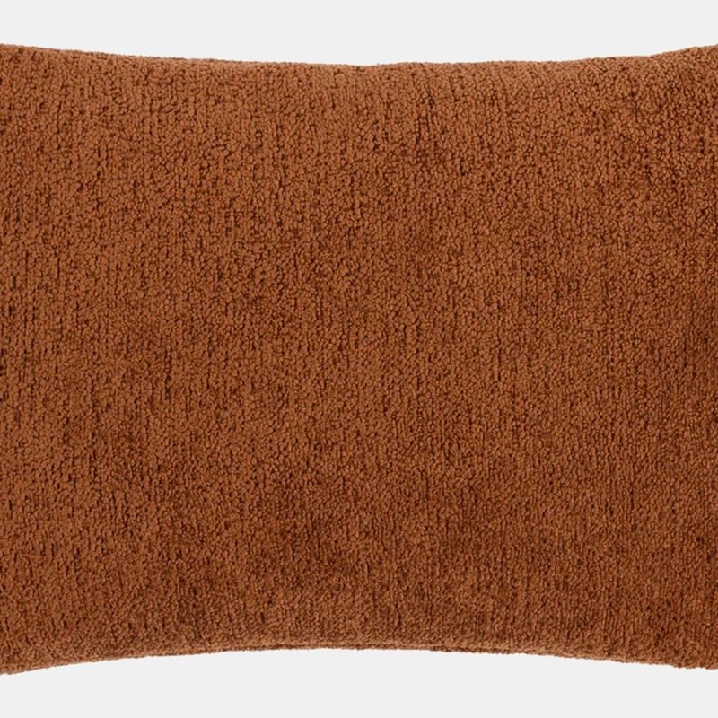 Paoletti Nellim Boucle Textured Throw Pillow Cover In Rust In Brown