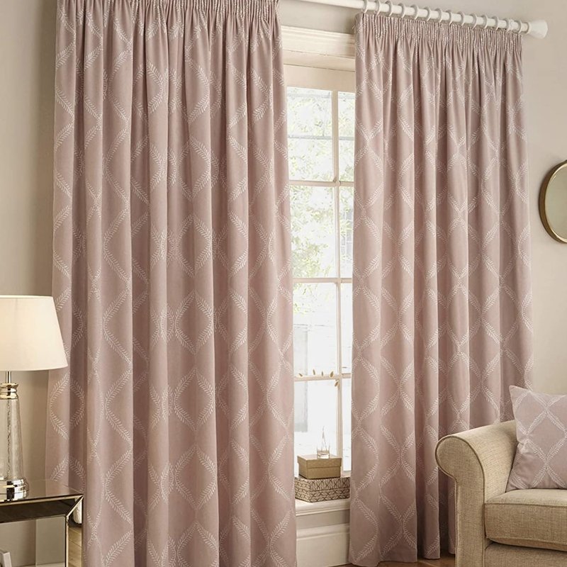 Paoletti Olivia Pencil Pleat Curtains In Pink