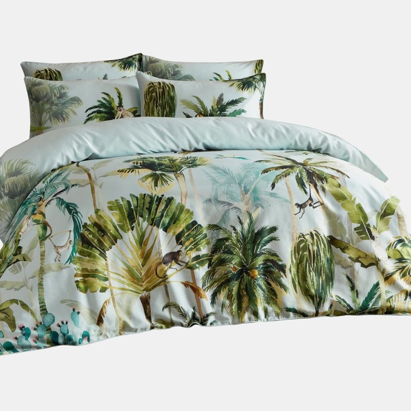 Paoletti Forsteriana Palm Tree Duvet Set (multicolored) (king) (uk In Blue