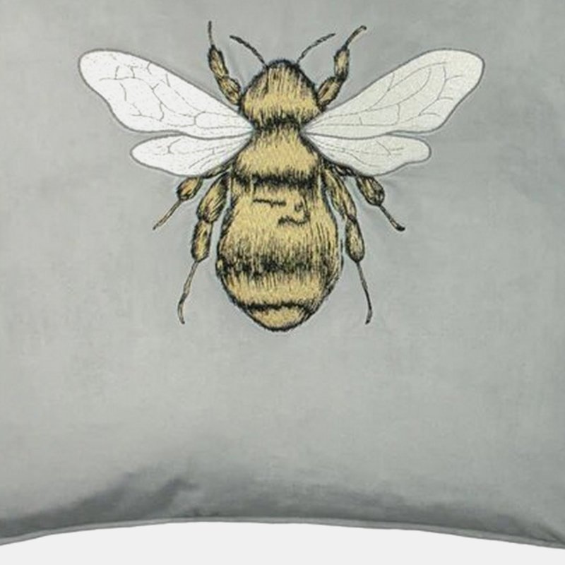 PAOLETTI PAOLETTI HORTUS BEE THROW PILLOW COVER- SILVER GREY