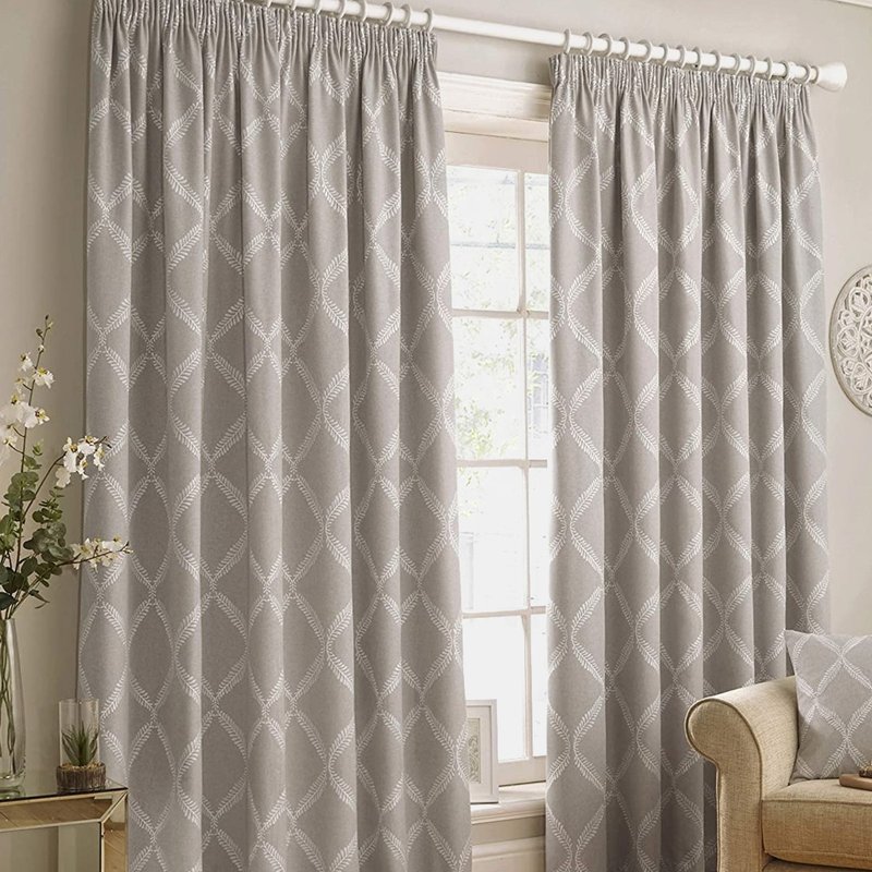Paoletti Olivia Pencil Pleat Curtains (gray) (90in X 54in) (90in X 54in) In Grey