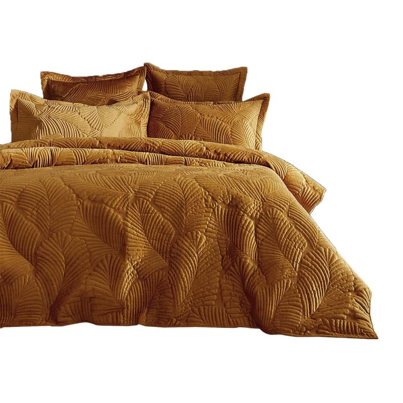 Paoletti Palmeria Contemporary Oxford Pillowcase (gold) (50cm X 75cm)