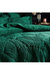 Paoletti Palmeria Velvet Quilted Duvet Set (Emerald Green) (King) (UK - Superking)