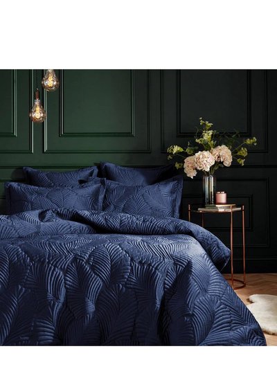 Paoletti Paoletti Palmeria Velvet Quilted Duvet Set (Navy) (Queen) (UK - King) product