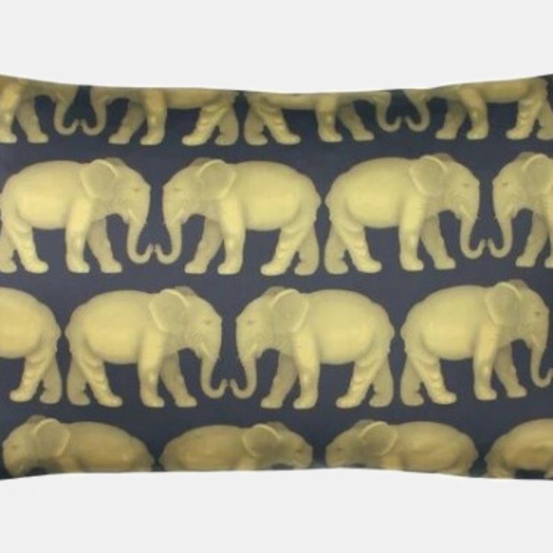 Shop Paoletti Parade Elephant Throw Pillow Cover In Blue