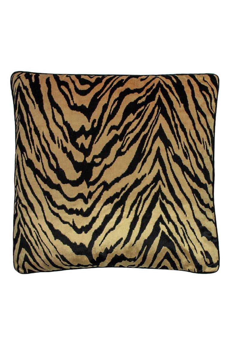 Paoletti Tigris Throw Pillow Cover (Gold/Black) (One Size) - Gold/Black
