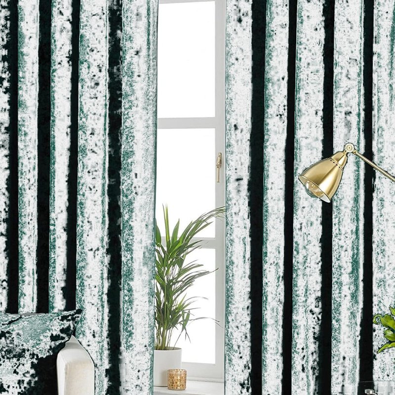 Paoletti Verona Crushed Velvet Eyelet Curtains (emerald Green) (90in X 90in) (90in X 90in)