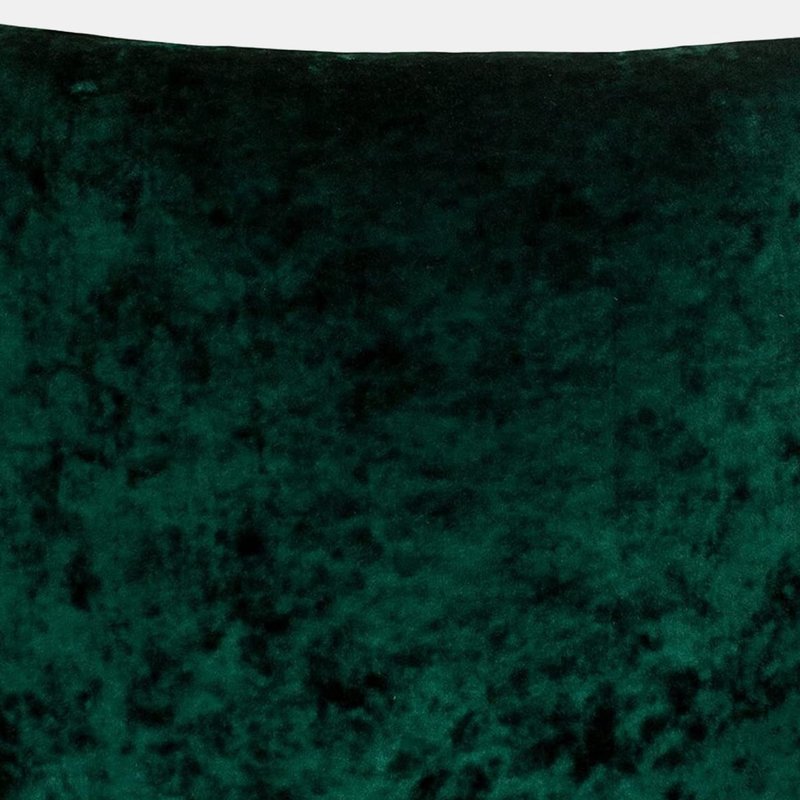 Paoletti Verona Crushed Velvet Throw Pillow Cover (emerald Green) (60cm X 40cm)
