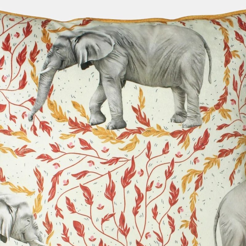 Paoletti Samui Elephant Throw Pillow Cover In Gold