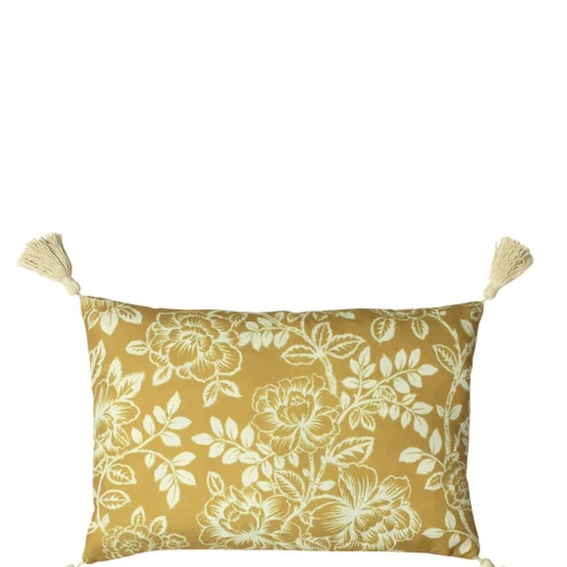 Paoletti Somerton Floral Throw Pillow Cover Honey In Yellow